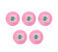 Mahjong Dice Set Chinese Characters North South East West 5Pcs Durable Plastic Dice for Board Games Mahjong Players Chinese Teaching Learning Prop (Shiny Pink)