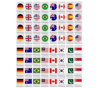 Mahjong Game - 64X Mahjong Chips Set with Flag Design - Portable Game with Case for Family Gatherings, Adults, Picnic, Home Leisure, Birthday and Outdoor Activities