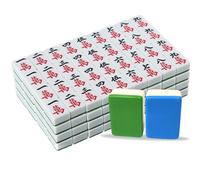 Mahjong Game Set, 136 PCS Traditional Mahjong Tiles with Portable Case and 2 Dice for Table Gatherings