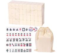 Mahjong Game Set - 146 Piece Compact Portable, Traditional Resin Tiles, Board Game with Large Storage Bag | Family Tabletop Classic Fun for Indoor Entertainment Leisure Time Gift Friends Travel Play