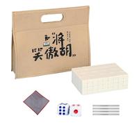 Mahjong Game Set,Portable Mahjong Set,Mahjong Game for Small Families,Mahjong Game for Families,Mahjong Game Tabletop Includes Tablecloth,Carrying Bag,Dice,Piastr Ruler