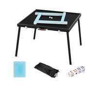 Mahjong Game Set - Portable Mini Foldable Tabletop with Storage Bag for Campsites, House Parties, and Picnics