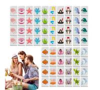Mahjong Game Set, Seaside Escape Game Blocks, 64 Tiles Mahjong Flag Pattern Blocks, Game Blocks Mahjong Sets for Home, Friends Games