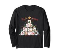 Mahjong Games Tis Season Christmas Tree for Holiday Cheers Long Sleeve T-Shirt