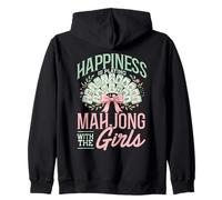 Mahjong Happiness Is Playing, Tile Game Player, Mah Jong Zip Hoodie