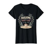 Mahjong is My Happy Place Perfect Apparel for Game Lovers Value Graphic T-Shirt, Women, Black, XL