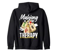 Mahjong Is My Therapy, Tile Game Player, Mah Jong Zip Hoodie