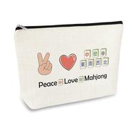 Mahjong Lover Gift Mahjong Game Funny Makeup Bag Gambling Lovers Gifts for Women Mom Grandma Aunt Birthday Christmas Mother's Day Gifts Cosmetic Bag Zipper Makeup Pouch
