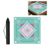 Mahjong Mat (33"x33"), Noise Reduction Gaming Mat, with Drawstring Card Bag, For Poker, Perfect Game, Board Games,
