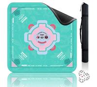 Mahjong Mat - (33"x33") Noise Reduction Non-Slip, American Mahjong Mat for Table with Rules + Carrying Bag & 3 Dice, Neoprene Mahjong Table Mat for Poker/Card/Dominoes/Board & Tile Games (Green)