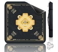Mahjong Mat - (33"x33") Noise Reduction Non-Slip Mahjong Mat for Table with Rules, American Mah jongg Gaming Mat + Carrying Bag & 3 Dice for Mahjong Tile Games/Poker/Card/Dominoes/Board (Black)