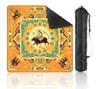 Mahjong Mat 80x80cm Hindu Goddess Durga Riding Bull Mandala Art Style Mah Jong Set Game Table Cloth Noise Reduction Non-Slip Portable Table Cover for Card Poker Board Tiles Games