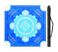Mahjong Mat, Blue Anti-Slip & Noise Reduction Table Cover, Printed Mahjong Tablecloth with Black Carrying Bag for Card, Board and Tile Games(Style-B)
