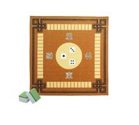 Mahjong Mat Eliminate Sound Mahjong Table Cloth For Family Party Size 76x78cm Poker Board Game Anti-skid Talbe Mat Blanket(Orange)