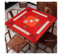 Mahjong Mat for Reduce The Noise Non-slip Board Game Table Pad Silence Waterproof Home Party Mah-Jong Protector Mahjong Mat(Red,80x80cm)