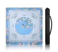 Mahjong Mat for Table with Rules - Noise-Reducing 32.6"x32.6" Mahjong Table Cover, Waterproof Non-Slip Table Cloth for American Mahjong, Poker, Card & Board Games, Campact with Travel Bag (Blue)