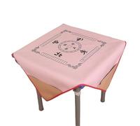 Mahjong Mat Household Silence Mahjong Mat Table Cloth, Board Game Mah-Jong PU Leather Reduce The Noise(Pink)