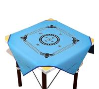 Mahjong Mat Household Silence Mahjong Mat Table Cloth, Board Game Mah-Jong PU Leather Reduce The Noise(Blue)