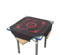 Mahjong Mat Household Silence Mahjong Mat Table Cloth, Board Game Mah-Jong PU Leather Reduce The Noise(Black)