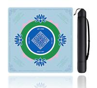 Mahjong Mat, Mahjong Mat for Table with Bag, 31.5" x 31.5" Rubber Anti Slip and Noise Reduction Board Gaming Mat for Mah Jongg, Poker, Board Tile Games, Dominoes