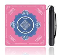 Mahjong Mat, Mahjong Mat for Table with Bag, 31.5" x 31.5" Rubber Anti Slip and Noise Reduction Board Gaming Mat for Mah Jongg, Poker, Board Tile Games, Dominoes