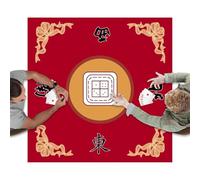 Mahjong Mat, Table Game Mat, Mahjong Table Cover 27 x 27 Inches for Playing Cards | Tile Game Mat, Retro Dice Game Tablecloth, Mahjong Accessories for Board Games