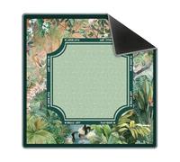 Mahjong Mat, Tropical Plants Vintage Cover, Anti-Slip Fixture with Sturdy Layer, 80×80cm Utility with Refined Texture, Game Category, Table Organizer for Poker Card Tile Games Home Dorm Living Room