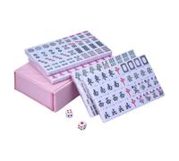 Mahjong Mini Game - Melamine 2.4 x 1.7 x 1.1 cm | Professional Chinese Mahjong Game Set, Portable Traditional Multiplayer Games | For Parties, Families, Travel, Fun, Entertainment,