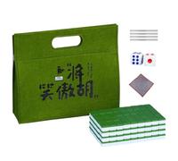Mahjong Playset Chinese Mahjong Set Small Tablecloth Carry Bag | Table Mahjong Game Cube Tile Ruler Carry Bag Table Cloth Small for Family Leisure