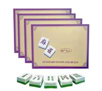 Mahjong Score Cards, 4 Pieces Playing Score Reference & Mahjong Rules and Hands Reference Card, Perfect for Family, Friends, Home, Party, Social Gatherings, Travel, Holiday Celebrations, and Game