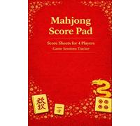 Mahjong Score Pad - Red & Gold Traditional Design: Classic Asian-Inspired Mahjong Score Sheets | Lucky Colors | Elegant Game Night Score Tracker for 4 Players
