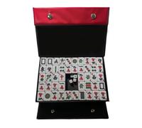 Mahjong Set, 144PCS Chinese Mahjong Tiles Set, Easy To Read Mah Jong Game, Solid Structure, Portable Medium Size with English Number for Travel Party Family Game 麻将, Ideal Board Game, 3.0x2.25x1.7cm