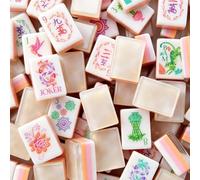 Mahjong Set Champagne Flora and Fauna Theme American Mahjong Game Set