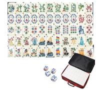 Mahjong Set,Multiple Themes Mahjong Tile Set with Carrying Bag,Dice