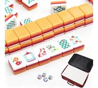 Mahjong Set,Multiple Themes Mahjong Tile Set with Carrying Bag,Dice