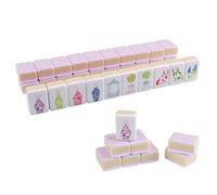 Mahjong Set with Floral Design, Premium Acrylic Tiles, Portable Mahjong Storage for Home with Game Bag Set Gi Party