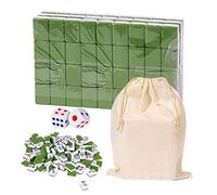 Mahjong Sets, Chinese Mahjong Game Set Full Size, Chinese Traditional Board Game With146 Melamine Resin Mahjong Tiles And Large Storage Bag, Portable Table Games For Family Leisure Time -Green