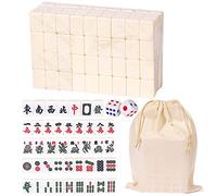 Mahjong Sets, Chinese Mahjong Game Set Full Size, Chinese Traditional Board Game With146 Melamine Resin Mahjong Tiles And Large Storage Bag, Portable Table Games For Family Leisure Time -Green