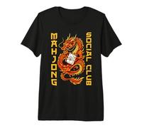 Mahjong Social Club Bamboo Peacock Tile Player Premium T-Shirt