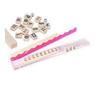 Mahjong Stones Holder - Transparent Acrylic Housing Construction, Simple Organised Design Accessories, Robust Coloured Rose Red Ideal Addition to Game Room Furnishings for Club Events