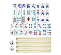 Mahjong Stones Set, Portable Mahjong Game with Family Fun, Complete Mahjong Set - For Women Men Beginners Family Gathering Parties Outdoor Camping By The Sea Pool Golf In The Mountains