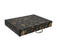 Mahjong Storage Game Wooden Box with Carrying Handle, Large Capacity