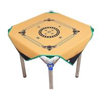 Mahjong Table Cover Household Silence Mat Cloth, Board Game Mah-Jong PU Leather Reduce The Noise Mahjong Mat(Yellow)