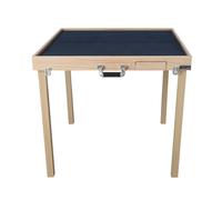 Mahjong Table Foldable, Domino Table, Square Foldable Table with Drawers, Wooden Foldable Card Table, Felted Green Top, for Poker Cards, Board Games, Tiles Games(Yellow)