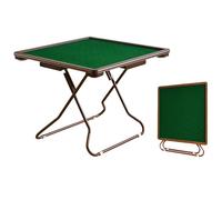 Mahjong Table, Folding Domino Table Square 4 Player Card Table Portable Poker Table with 4 Cup Holders & 4 Chip Grooves Foldable Game Puzzle Table for Table, Board Game, Camping