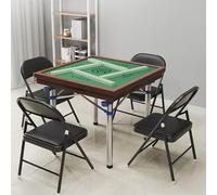 Mahjong Table, Folding Square Game Table for 4 Players, Nylon Surface with Stainless Steel Bracket, Ideal for Mahjong, Domino, and Poker Games