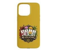 Mahjong Tile Game The Four Gentlemen Floral Design Case for iPhone 15 Pro Max