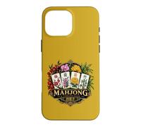 Mahjong Tile Game The Four Gentlemen Floral Design Case for iPhone 16 Pro Max
