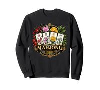 Mahjong Tile Game The Four Gentlemen Floral Design Sweatshirt