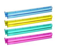 Mahjong Tile Racks, Mahjong Tile Rack With Pusher, Clear Multicolor Pushers Racks, Set Of 4 Acrylic Tiles Trays Storage Organizer For Mexican Train, Dominoes, Board Game, MahJongg Accessories